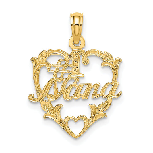 10K Yellow Gold 10K #1 Nana In Heart Charm