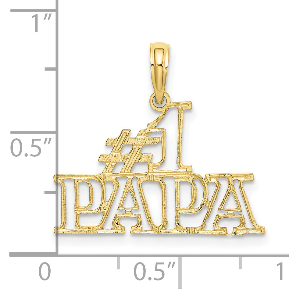 10K Yellow Gold 10K #1 Papa Cut-Out Charm