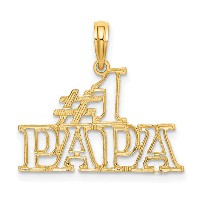 10K Yellow Gold 10K #1 Papa Cut-Out Charm