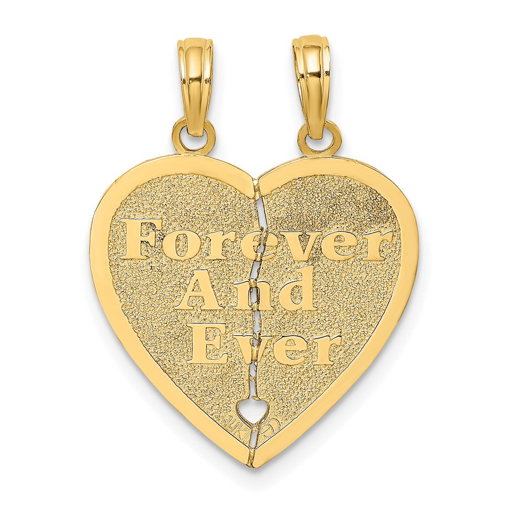 10K Yellow Gold 10K Forever And Ever 2 Piece Break-A-Part Heart Charm
