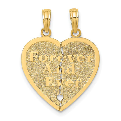 10K Yellow Gold 10K Forever And Ever 2 Piece Break-A-Part Heart Charm