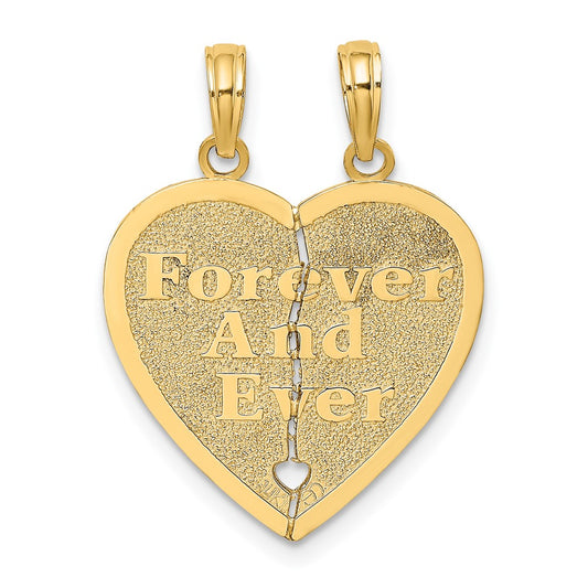 10K Yellow Gold 10K Forever And Ever 2 Piece Break-A-Part Heart Charm