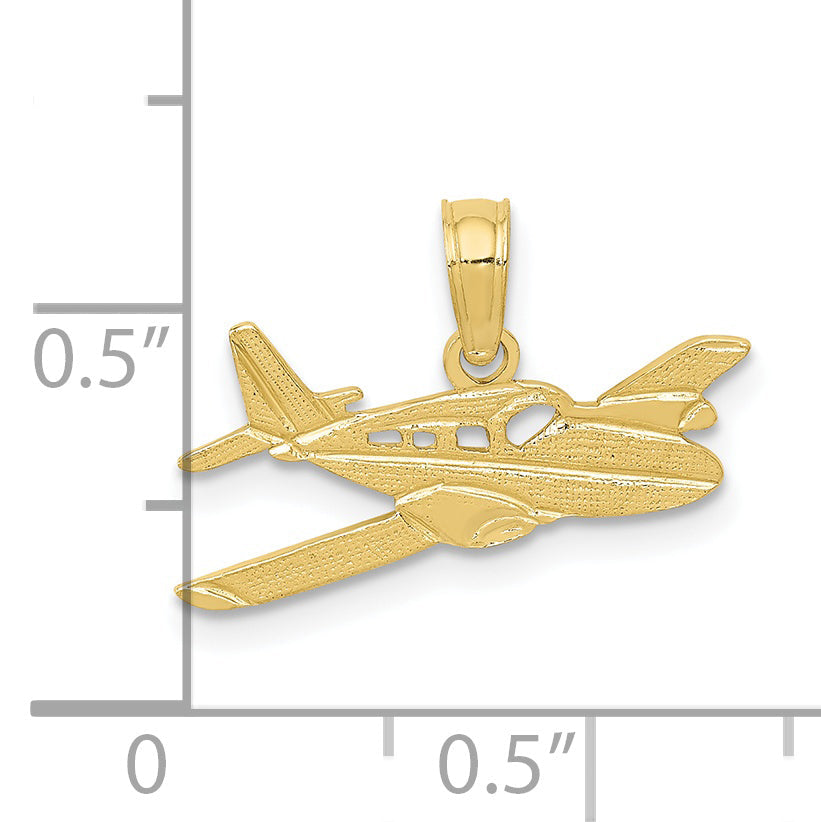 10K Yellow Gold Cessna Plane Pendant