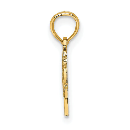 10K Yellow Gold 10K Block And Engraved Great Grandma Charm