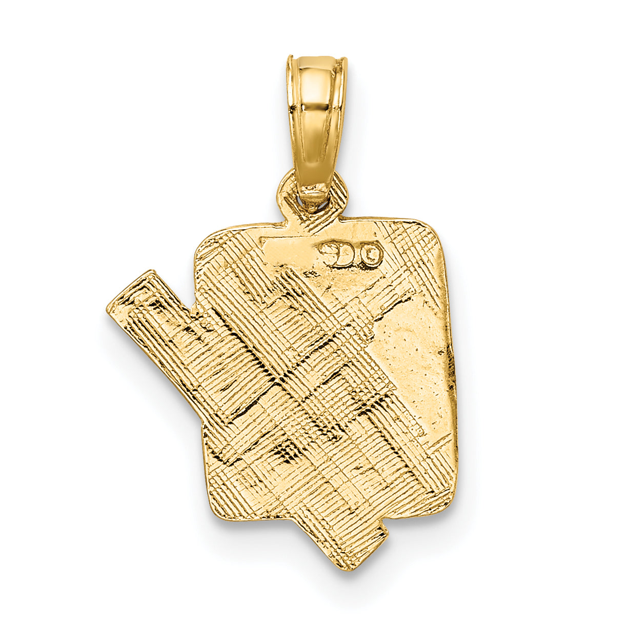 10K Yellow Gold 10K School Book And Ruler Charm