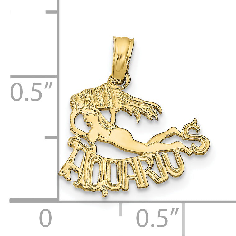 10K Yellow Gold 10K Aquarius Zodiac Charm