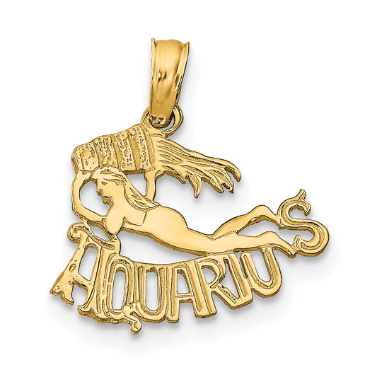 10K Yellow Gold 10K Aquarius Zodiac Charm