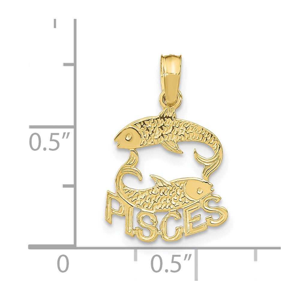10K Yellow Gold 10K Pisces Zodiac Charm