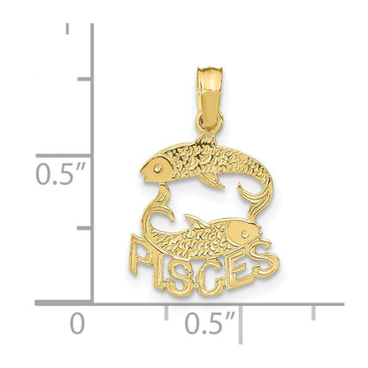 10K Yellow Gold 10K Pisces Zodiac Charm