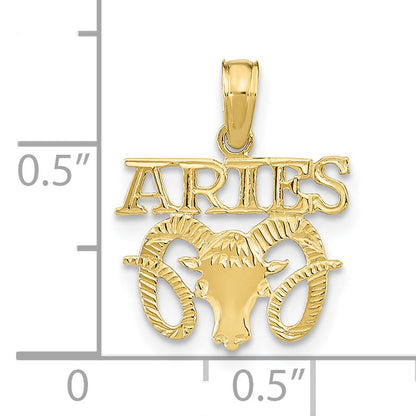 10K Yellow Gold 10K Aries Zodiac Charm