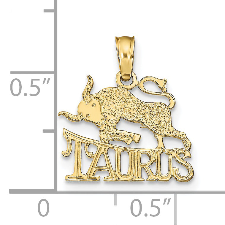 10K Yellow Gold 10K Taurus Zodiac Charm