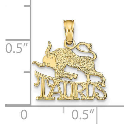10K Yellow Gold 10K Taurus Zodiac Charm