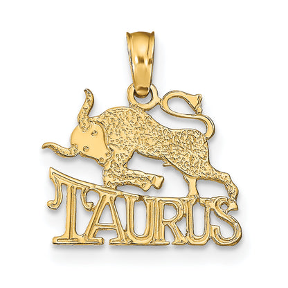 10K Yellow Gold 10K Taurus Zodiac Charm