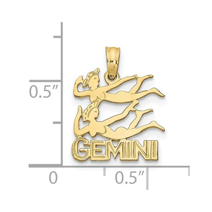 10K Yellow Gold 10K Gemini Zodiac Charm
