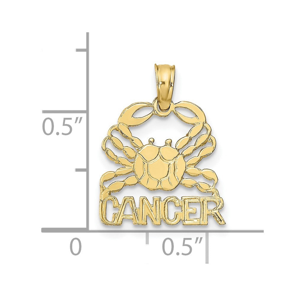 10K Yellow Gold 10K Cancer Zodiac Charm