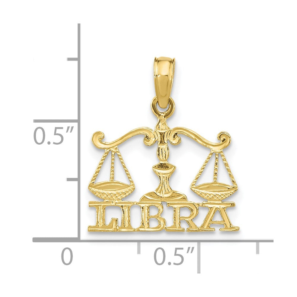 10K Yellow Gold 10K Libra Zodiac Charm