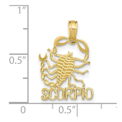 10K Yellow Gold 10K Scorpio Zodiac Charm