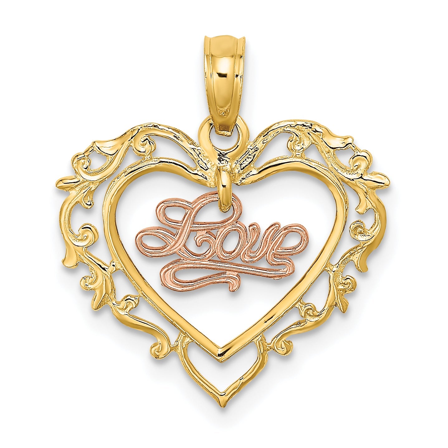 10K Two-Tone 10K Two-Tone Love In Heart Charm