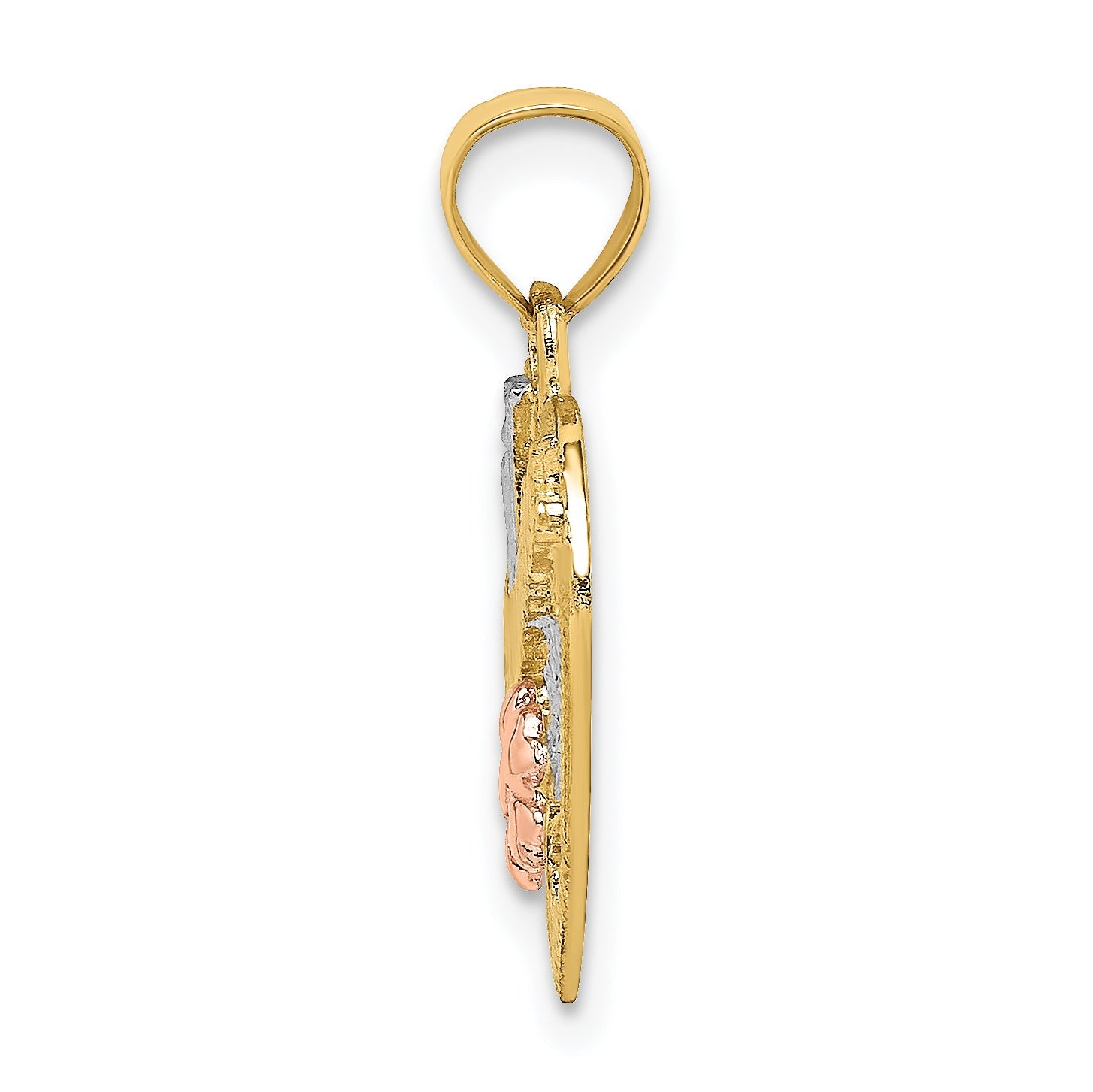 10K Two-Tone 10K W/White Rhodium #1 Grandma In Heart Charm