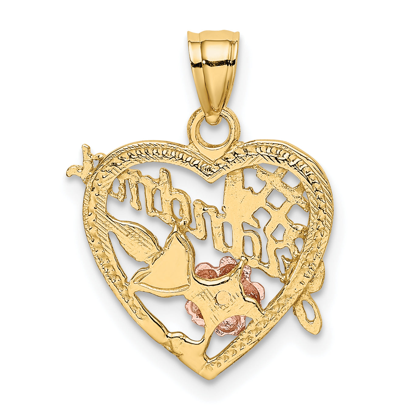 10K Two-Tone 10K W/White Rhodium #1 Grandma In Heart Charm