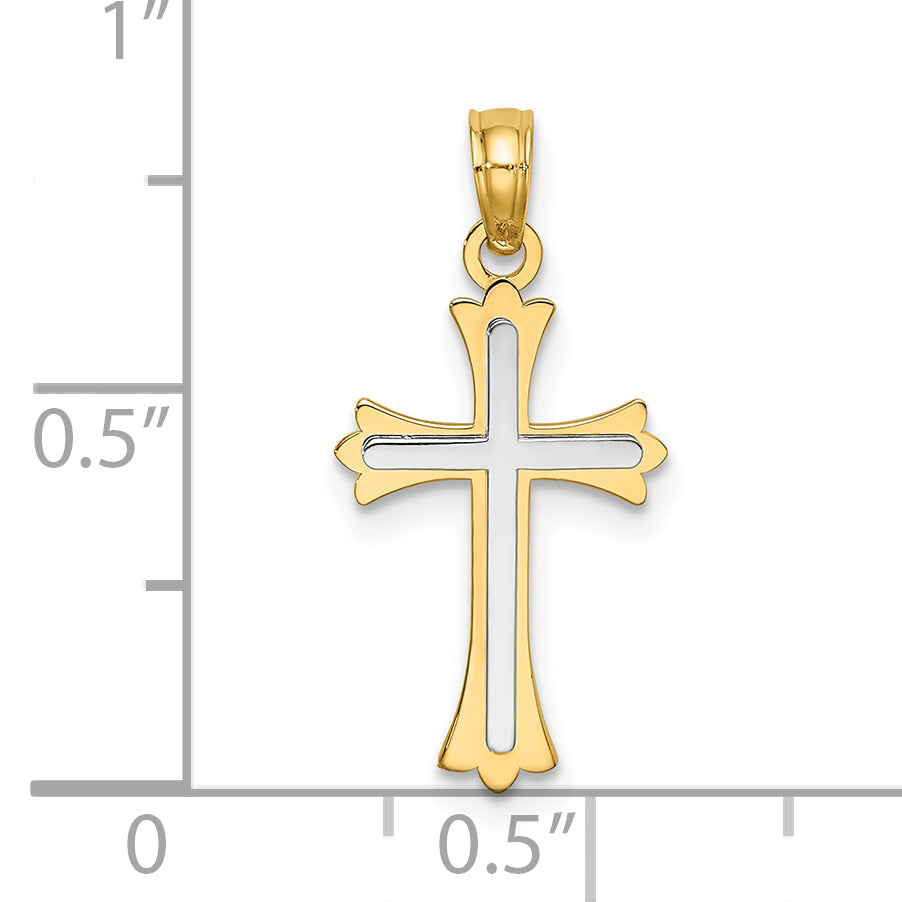 10K Two-Tone Center Cross Charm