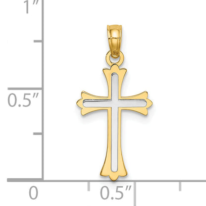 10K Two-Tone Center Cross Charm