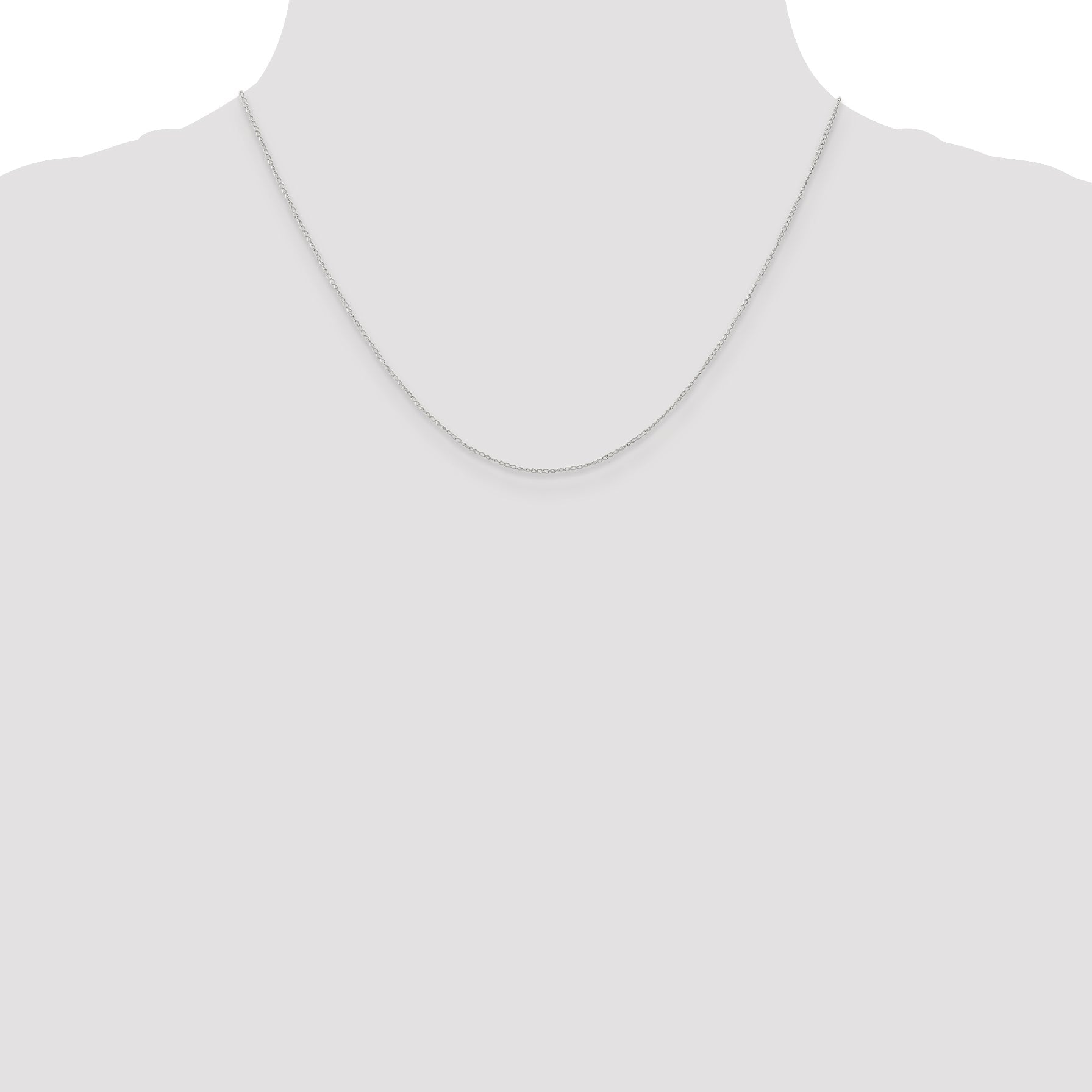 10K White Gold .5mm Carded Curb Chain