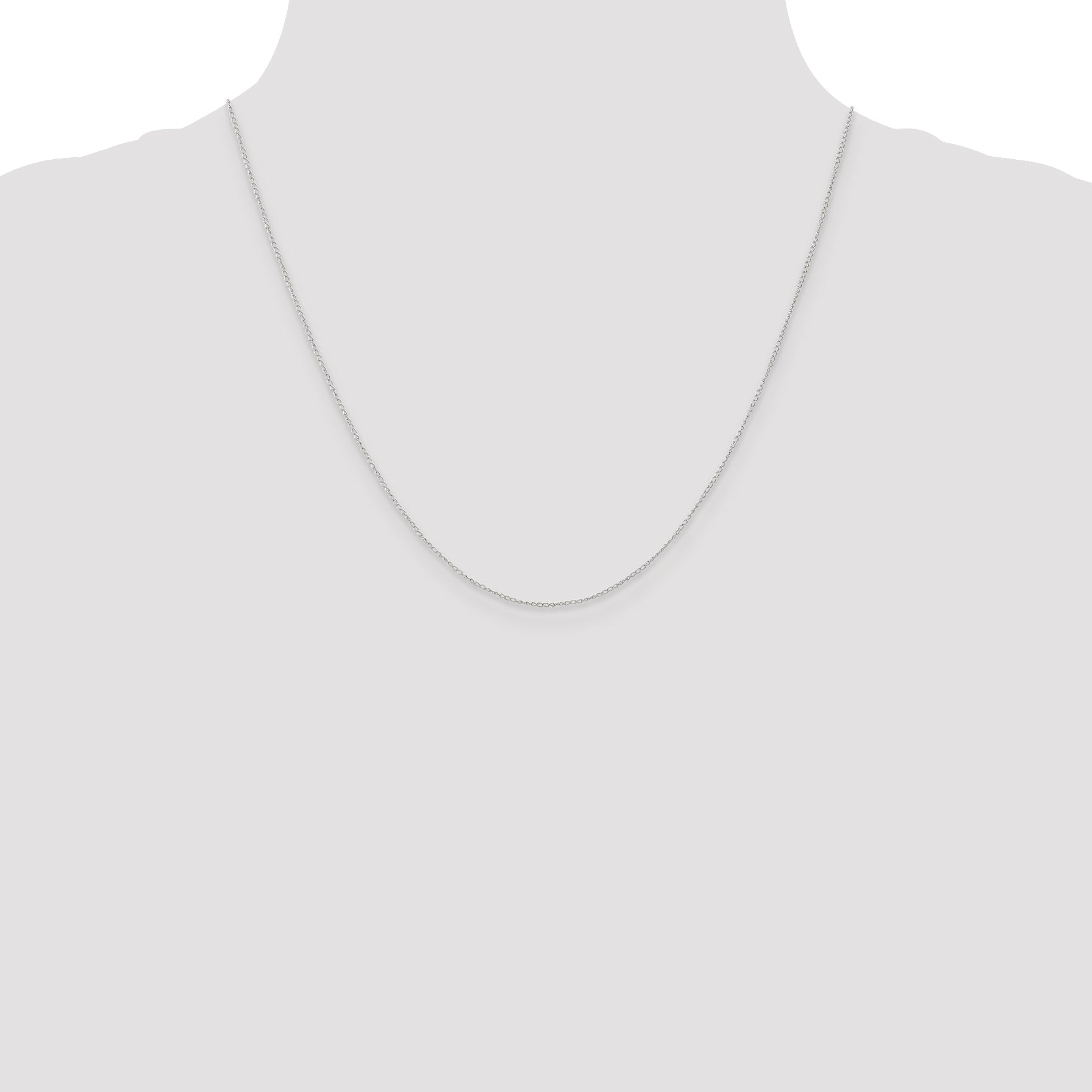 10K White Gold .5mm Carded Curb Chain