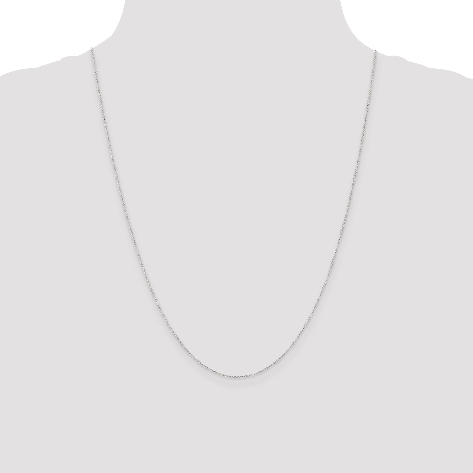 10K White Gold .5mm Carded Curb Chain