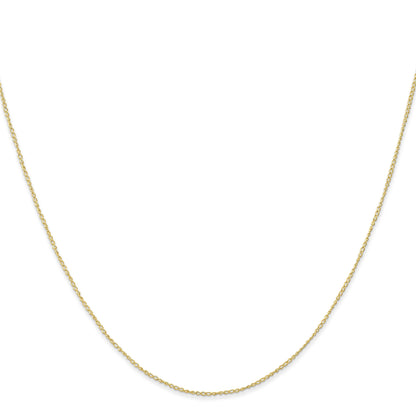 24 Inch 10K Yellow Gold .5mm Carded Curb Chain Necklace