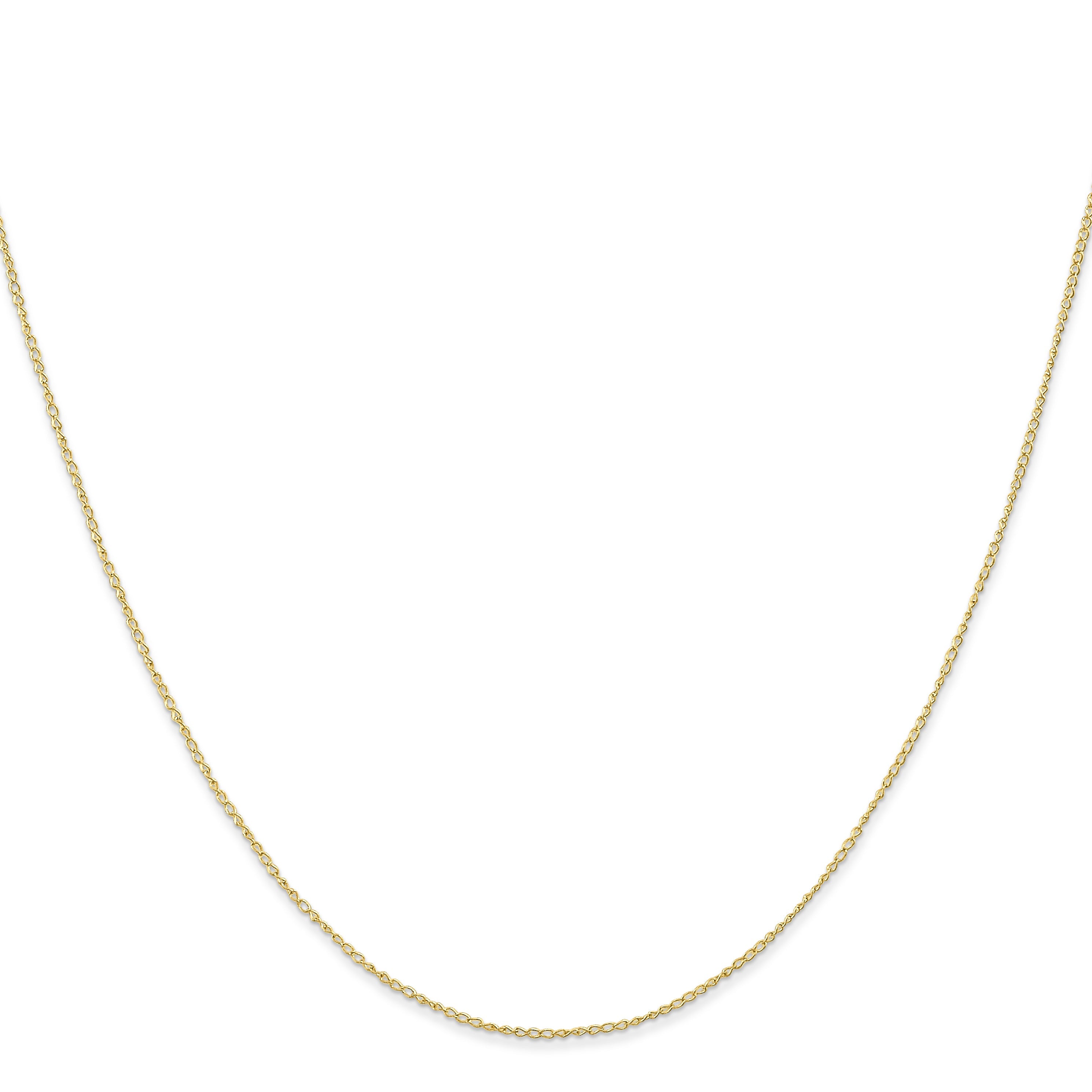 18 Inch 10K Yellow Gold .5mm Carded Curb Chain Necklace
