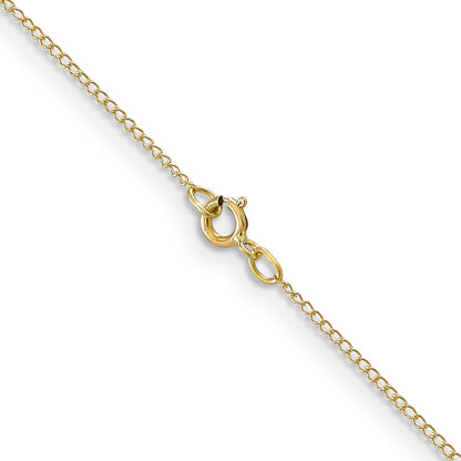 24 Inch 10K Yellow Gold .5mm Carded Curb Chain Necklace
