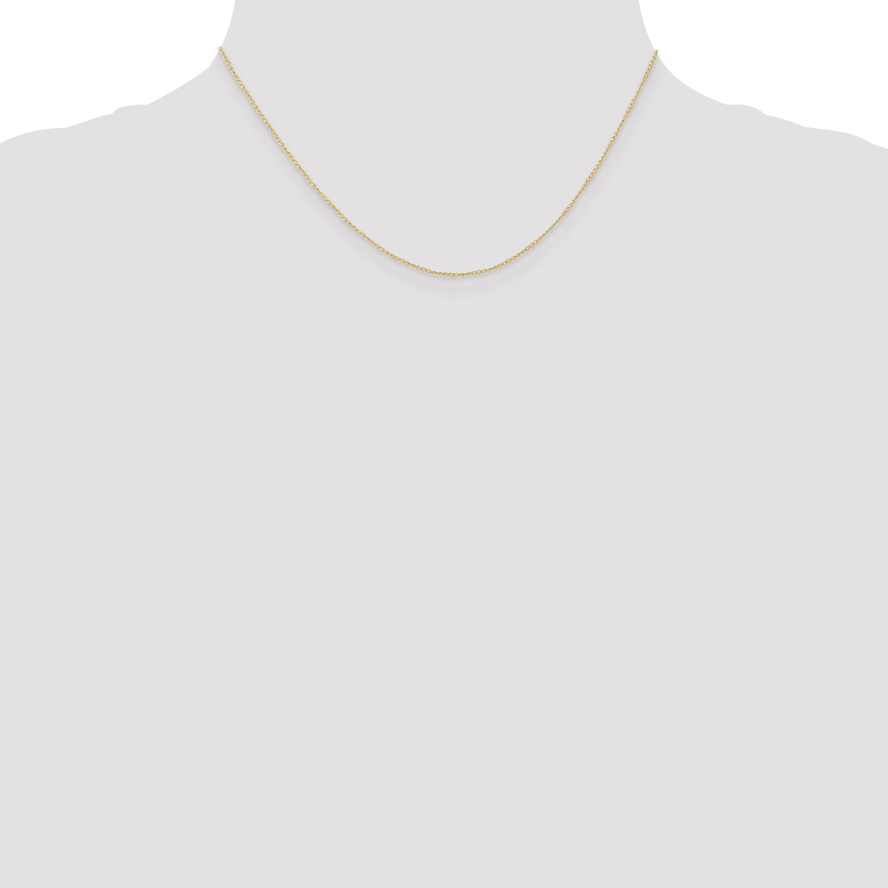 16 Inch 10K Yellow Gold .5mm Carded Curb Chain Necklace