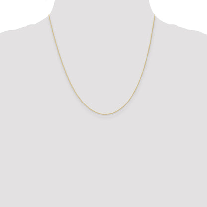 2 Inch 10K Yellow Gold .5mm Carded Curb Chain Necklace