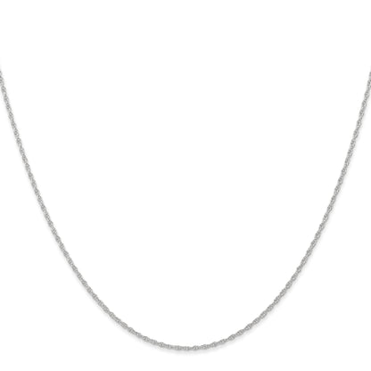 10K White Gold .95mm Carded Cable Rope Chain