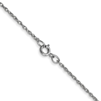 10K White Gold .95mm Carded Cable Rope Chain