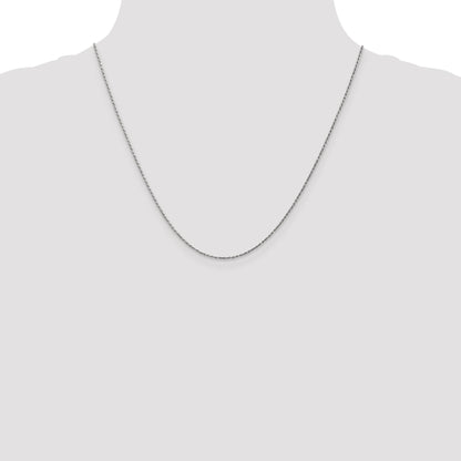 10K White Gold .95mm Carded Cable Rope Chain
