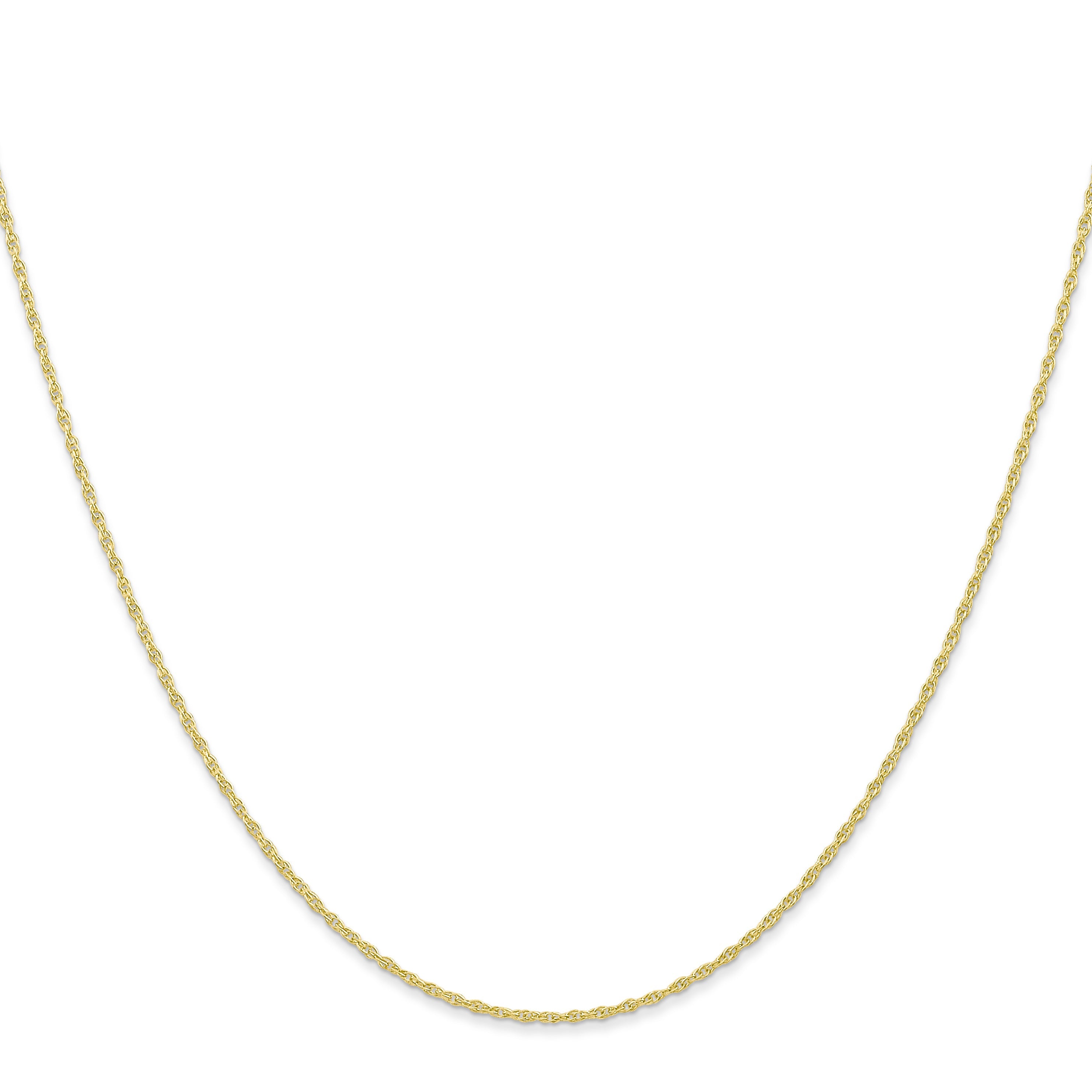 24 Inch 10K Yellow Gold .95mm Carded Cable Rope Chain Necklace