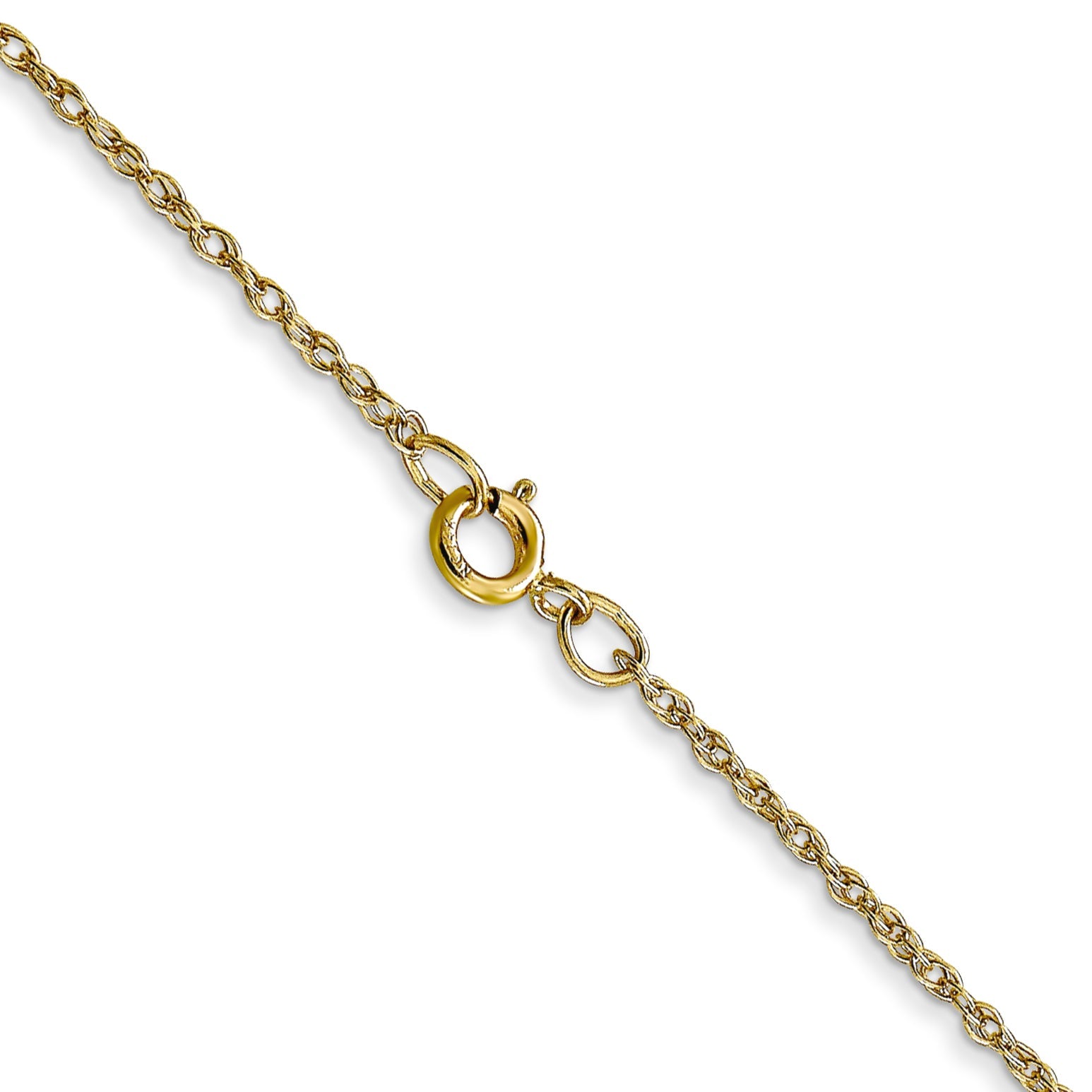 18 Inch 10K Yellow Gold .95mm Carded Cable Rope Chain Necklace