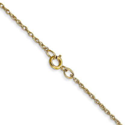 24 Inch 10K Yellow Gold .95mm Carded Cable Rope Chain Necklace