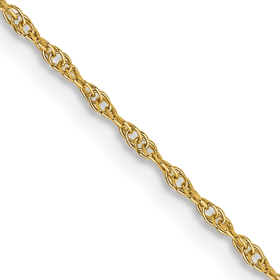 24 Inch 10K Yellow Gold .95mm Carded Cable Rope Chain Necklace