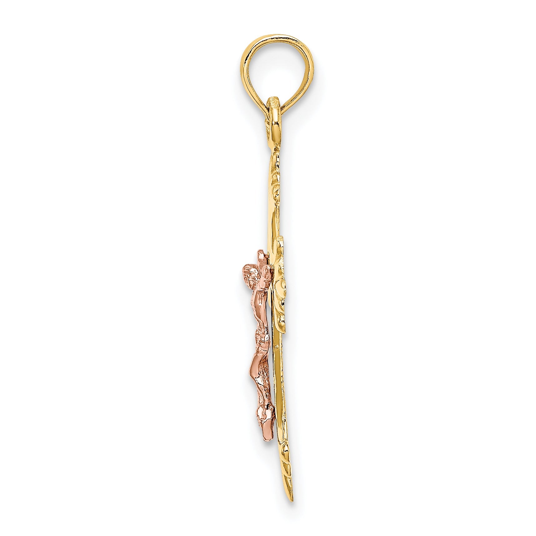 10K Two-Tone 10K Two-Tone Crucifix Charm