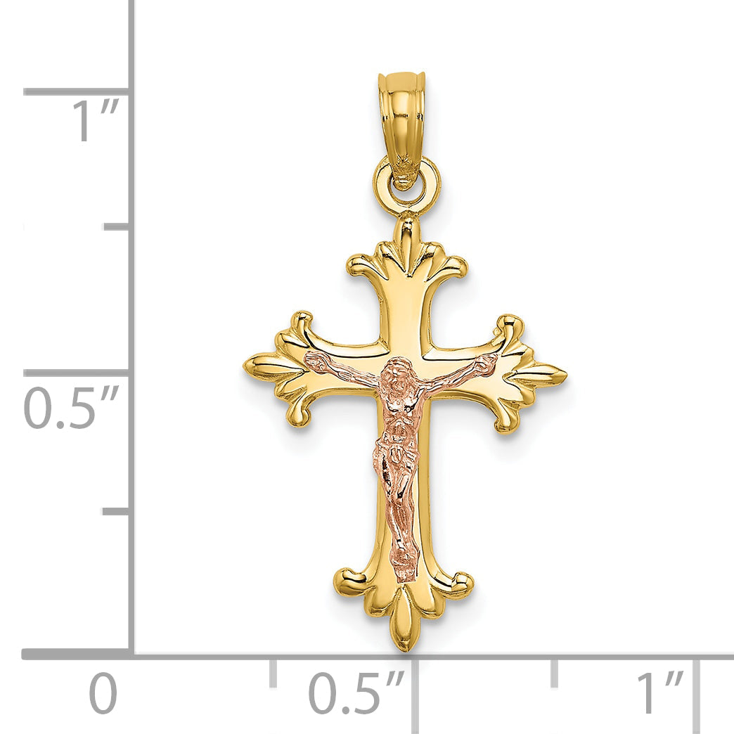 10K Two-Tone 10K Two-Tone Crucifix Charm