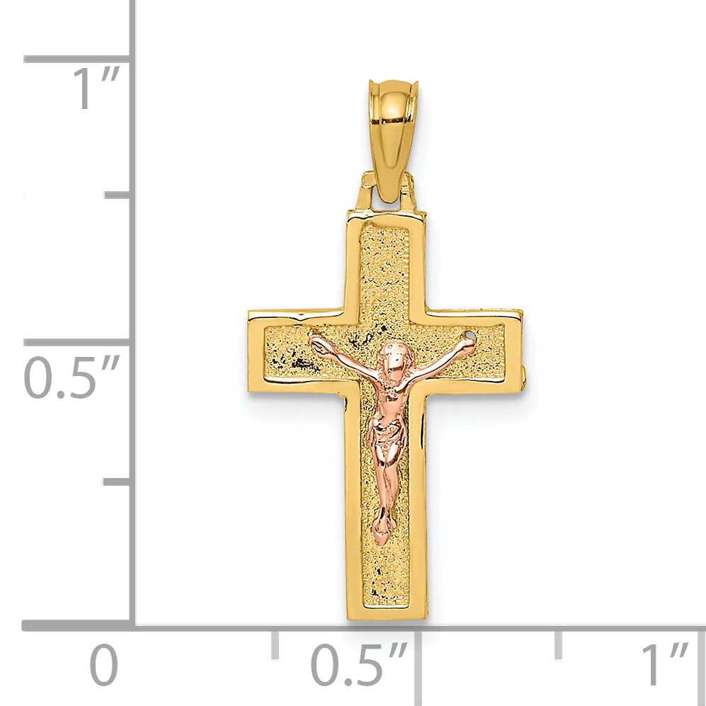 10K Two-Tone 10K Two-Tone Latin Crucifix Charm