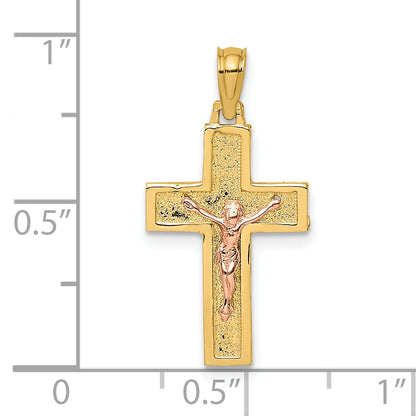 10K Two-Tone 10K Two-Tone Latin Crucifix Charm