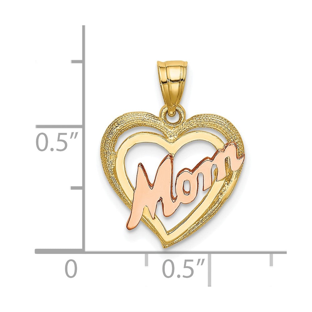 10K Two-Tone Two-Tone Mom Heart Charm