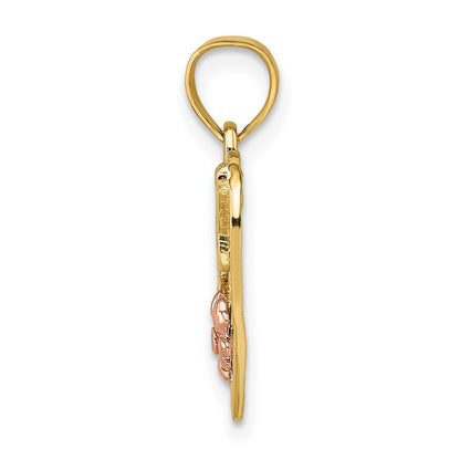 10K Two-Tone Two-Tone W/White Rodium #1 Wife In Heart Charm