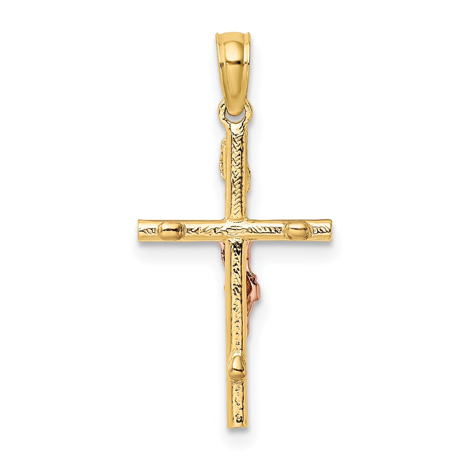 10K Two-Tone Two-Tone Cross Crucifix Charm