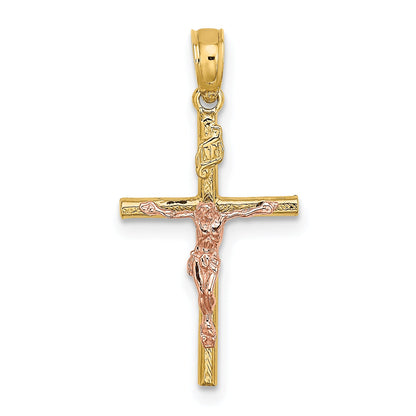 10K Two-Tone Two-Tone Cross Crucifix Charm