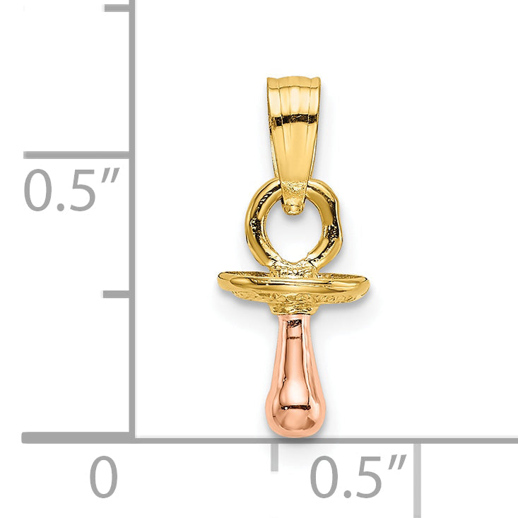 10K Two-Tone Two-Tone 3-D Pacifier Charm